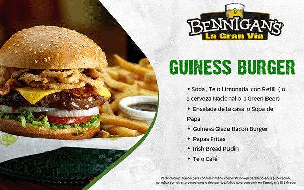 Bennigans - Guiness Burger